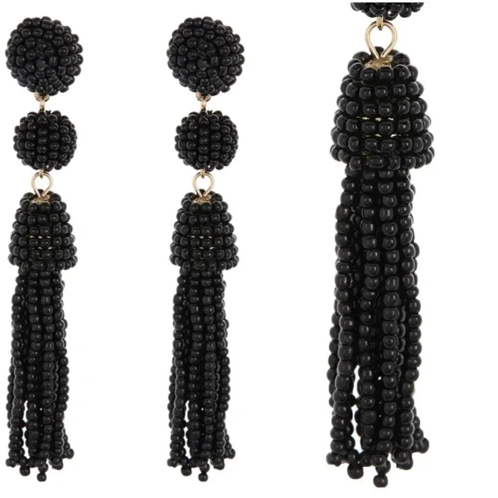 NEW BaubleBar Granita Tassel Earrings in Black